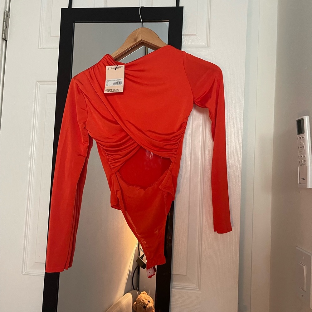 Missguided Vibrant Red Wrap Bodysuit